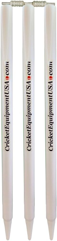 CE Cricket Stumps Set 6 Wickets 4 Bails Wooden White Yellow Brown Standard Size