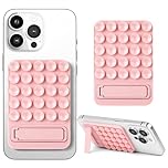 HOTUT Phone Suction Pad, Non Slip Suction Cup Phone Mount with Backing Mobile Fidget Mirror Holder for Selfies and Tiktok Videos, Sticky Smartphone Grip Compatible with iPhone and Android Cases