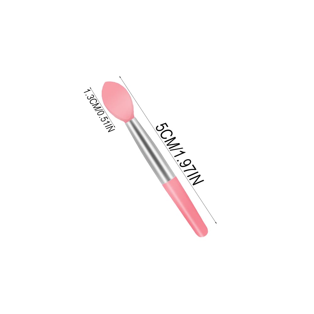 Pennello per labbra in silicone, 4 pezzi applicatore per rossetto, pennello per trucco in silicone, mini pennello per trucco, bastoncini portatili per lucidalabbra in polvere, bianco