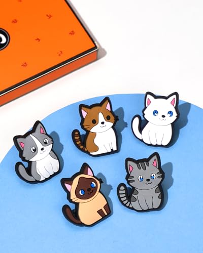 Plifal Stethoscope Charms Tag for Nurse - 5 Pieces Cute Cats Stethoscope Charm Kitty Label Personalized Accessories Fit for MDF Littmann Various Styles, Present for Peds Nurse, Doctor, Medical Workers