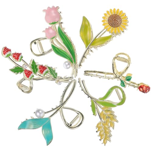 Pinces à cheveux fleuries FOMIYES (lot de 6 grande taille) pour coiffure femme