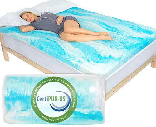 Xtra-Comfort Memory Foam Mattress Topper (King) - 3 Inch Thick Gel Bed Pad