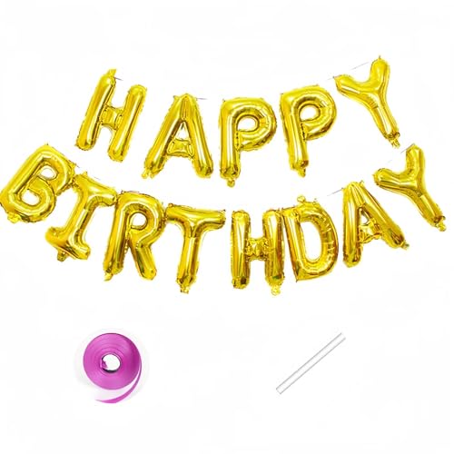 Vthoviwa Happy Birthday Palloncini Buon Compleanno Palloncino Banner Oro HAPPY DIRTHDAY Decorazioni