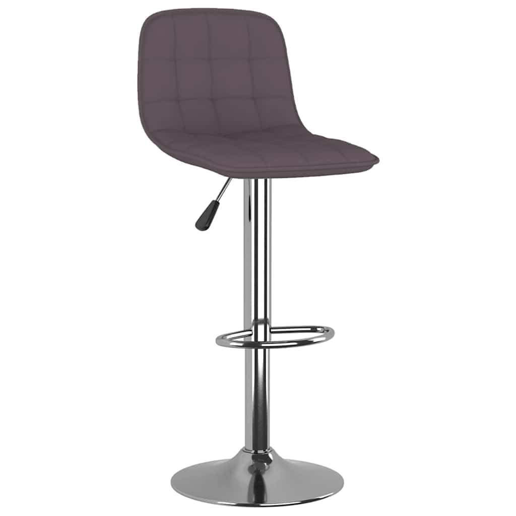 2 taburetes de bar de tela gris pardo con estructura de acero cromado, altura regulable y giratoria, con reposapiés y respaldo para cocina, comedor, mostrador y zona de bar