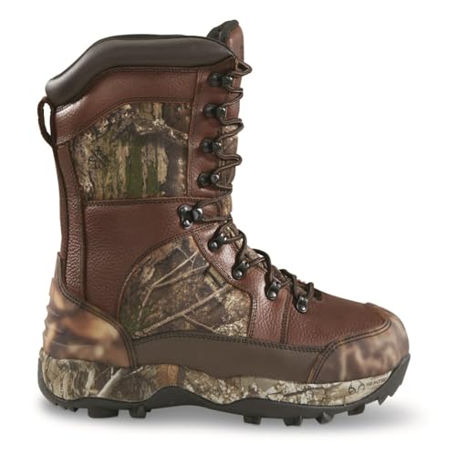 Guide Gear Leather Hunting Boots for Men Monolithic Extreme Waterproof Insulated, 2,400-gram Thinsulate Ultra3