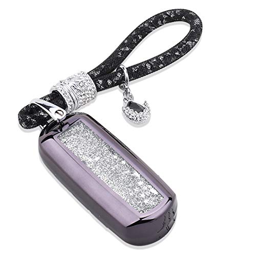 スマートキーケースマツダ ,Mazdaキーケースに適用 キーケースには光沢のある流砂と小さな星があり,メッシュダイヤモンドスタイルのブレスレット,マツダ 2 3 5 6 8 CX3 CX5 CX7 CX9 MX5 Speed3 Miata 3 4 5ボタンスマートキーな車種に適用する,ファッションでラグジュアリーTPU製の軽いシリカゲルキーホルダー 防塵 耐衝撃 スクラッチ防止 カーリモコンキーホルダー カーリモコン飾り保護付属品