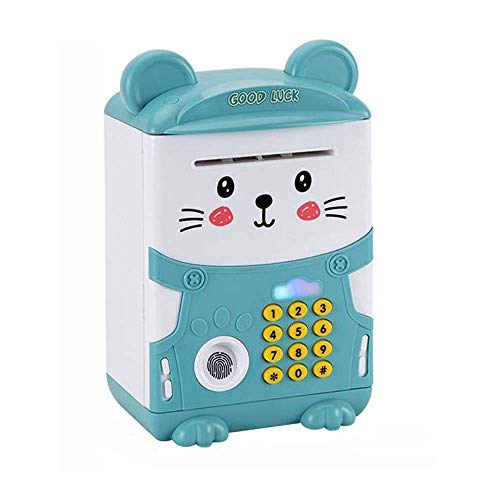 Koodon Electronic Piggy Bank,ATM Password Saving Bank for Kids,Simulate Fingerprint Automatic Scroll Paper Money Coin Bank,Best Toy Gifts for Boys Girls