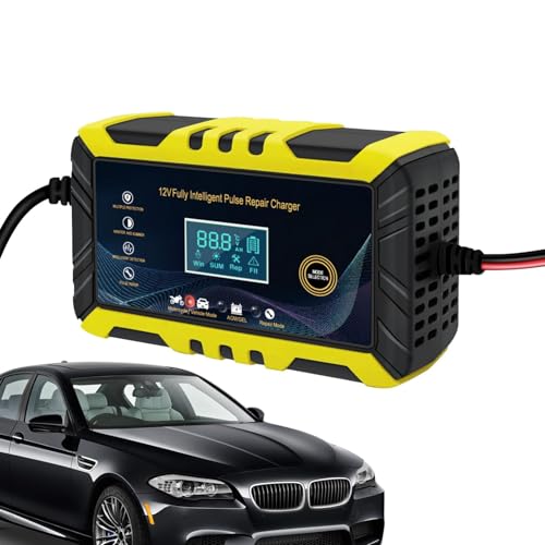 Caricabatterie intelligente caricabatterie per da auto - per schermo LCD da 12 V con funzione di riparazione Caricabatteria per veicoli mantenitore della batteria protezione contro il