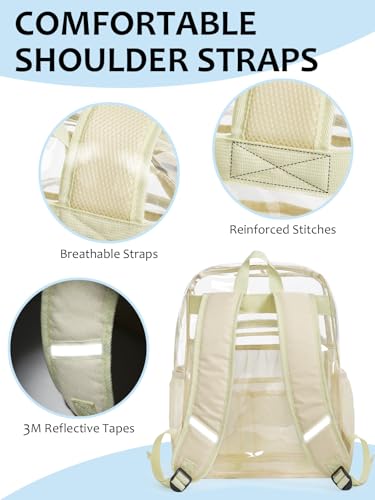 Image of Clear Backpack for School, Heavy Duty Transparent Bookbag
