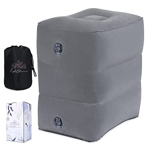 Inflatable Airplane Footrest Pillow | Inflatable Kids Travel Bed | Adjustable Height Inflatable Foot Rest for Air Travel Train Car Home or Office | Airplane Bed for Toddler | Kids Travel Essentials