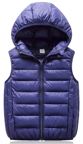 Aivtalk Boys Girls Puffer Down Vest Toddler Kids Hooded Zip Sleeveless Jacket Winter Coat