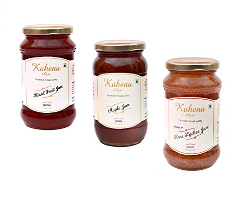 Kohena Agro Jam Combo (Mixed Fruit+Apple+Rose Lichi)(500Gms*3)