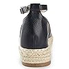 Alexis Leroy Women’s Closed Toe Ankle Strap Platform Espadrille Sandals Black 6 UK #5