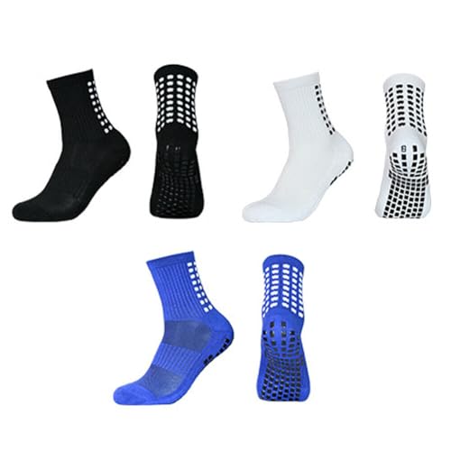 US 3-6 Pairs Sport Socks Anti Slip W/Grip Soccer Boy Football Basketball Sock