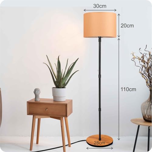 Image of Rellon Floor Lamp for Living Room with Decorative Metal Floor Lamp Standing Home Decoration Floor JuteLamp Shade Reading for Bedroom, Office,Kitchen (A2)