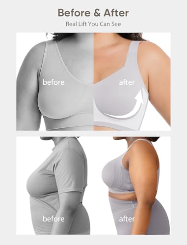 Image of Jelly Bras for Women Plus Size Minimizer No Underwire Supportive Full Coverage Wider Straps Seamless Tshirt Bra