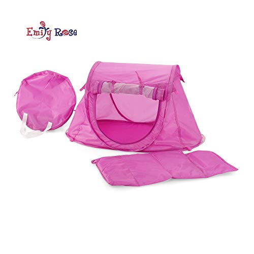 18-inch Doll Camping Accessories Set for American Girl Dolls | No Poles to Assemble! | Pop-up Doll Camping Tent for 14 to 18 Inch Dolls, including Doll Sleeping Bag | Fits American Girl Dolls