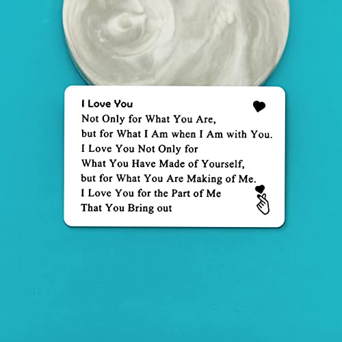 Xiahuyu Engraved Wallet Card Insert for Boyfriend Husband I Love You Gifts for Him Christmas Birthday Gifts Valentines Day Gifts Anniversary Present for Him3