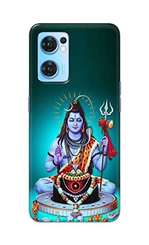 Image of Printed Hard Back Cover Case for Oppo Reno7 5G | Oppo Reno 7 5G Back Cover (Lord Shiva) -1803