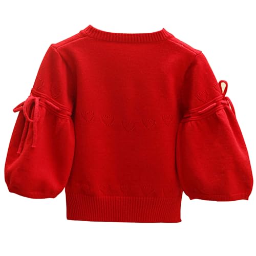 Toddler Girls Long Sleeve Cardigan Sweaters Solid Crewneck Button Knitted Outwear Tops2