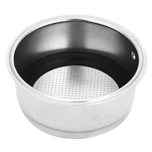 Lwuey Filtro de Café Acero Inoxidable, Cesta Espresso Double Capa 51mm Presurizado Plateado Reutilizables Accesorios Prácticos Caseras Máquina Taza Porosa Desmontable Duraderos Oficina(Double)