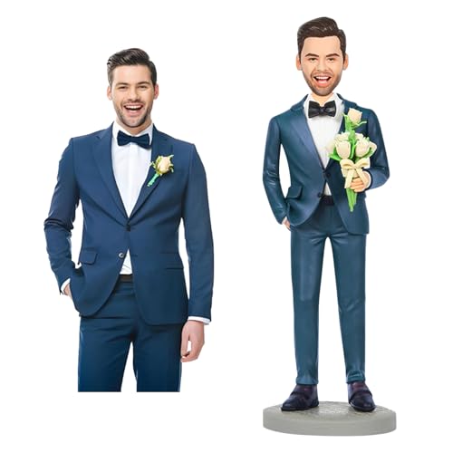 Genérico Personaliza tu Estatua con Foto, diseña tu Propia Mini Estatua Personalizada de 18 cm, Regalo de Estatua Decorativa Personalizada para Parejas y familias (Estatuas Personalizadas)