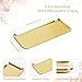 4PCS Stainless Steel Serving Trays Gold Trays for Decor 8.66 X3.82 Inches Rectangle Serving Vanity Tray Small Jewelry Makeup Decorative Storage Platter for Party Buffet Sushi Snack Tea Fruit
