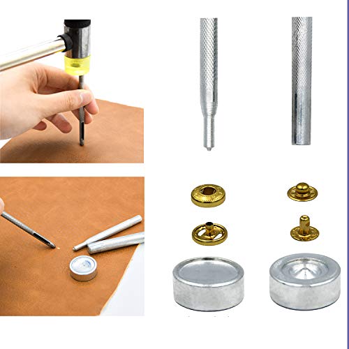 LYNDA 80 Sets Metal Snap Fasteners, 4 Colors Snap Fasteners with 4 Pieces Fixing Tools,Used in Leather Craft, DIY Craft, Overalls, Jacket and Jeans,15mm in Diameter