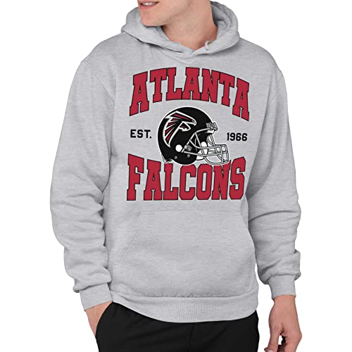 Junk Food Clothing x NFL - Atlanta Falcons - Team Helmet - Unisex Adult Pullover Fleece Hoodie for Men and Women - Size Large