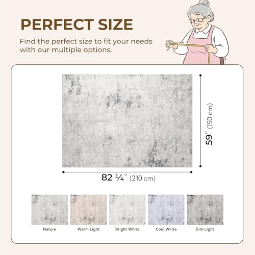Tapete rectangular lavado 5x7 pies Gris Vintage miniatura 2