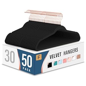 Feilihu Samt-Kleiderbügel, 50 Stück, schwarz-rotgold