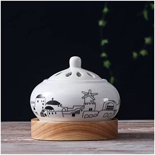 電気香炉、タイマー温度制御電気香炉、手作りセラミック電子白檀香炉、ホームオフィスヨガビューティー用プラグイン香炉 (Color : Color 13)