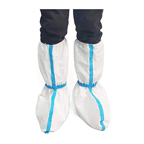 Cleaing Disposable Shoe and Boot Covers with Non Slip Sole 5 Pairs, Wate Resistant Booties