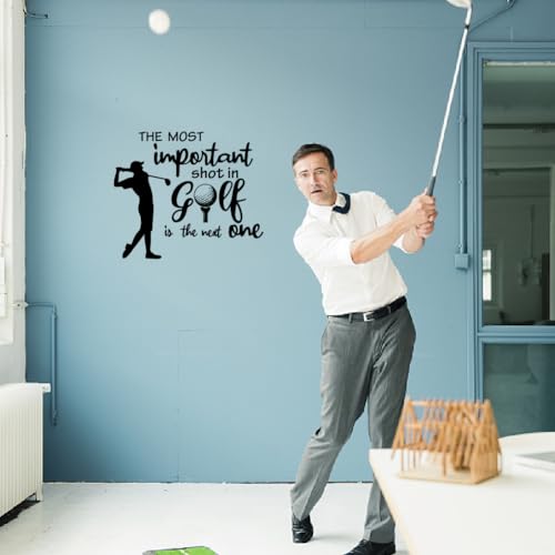 SUPERDANT Golf Wall Stickers Inspirational Quotes Wall Sticker Play Golf Large Sports Room Kid's Room Bedroom Wall Decor Golfer Gift 60×35CM Wall Sticker Vinyl Transfer