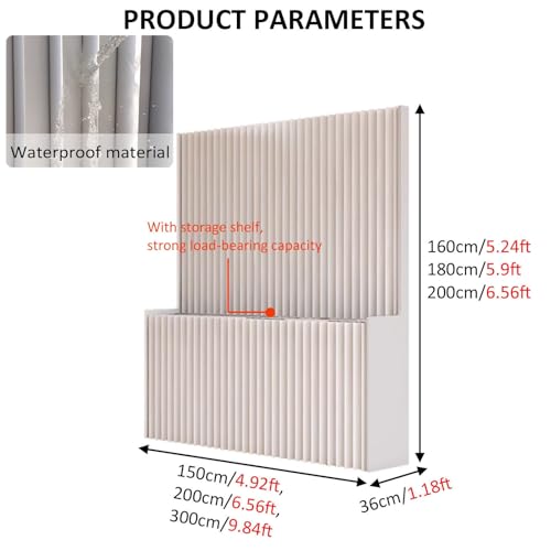 Paravent mural portable pour diviser une pièce Cloison amovible blanche