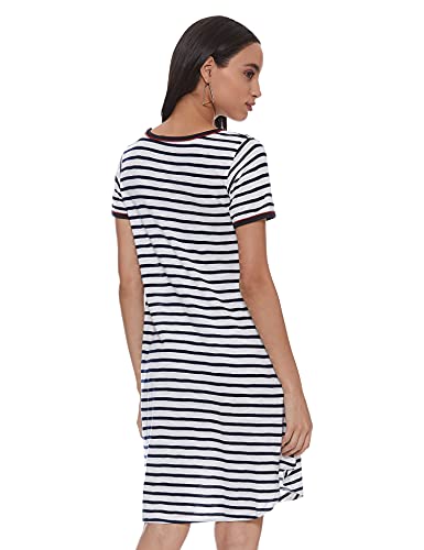 Image of A.T.U.N. (ALL THINGS UBER NICE) Womens Printed Cotton Round Neck Knee Length Regular Dress