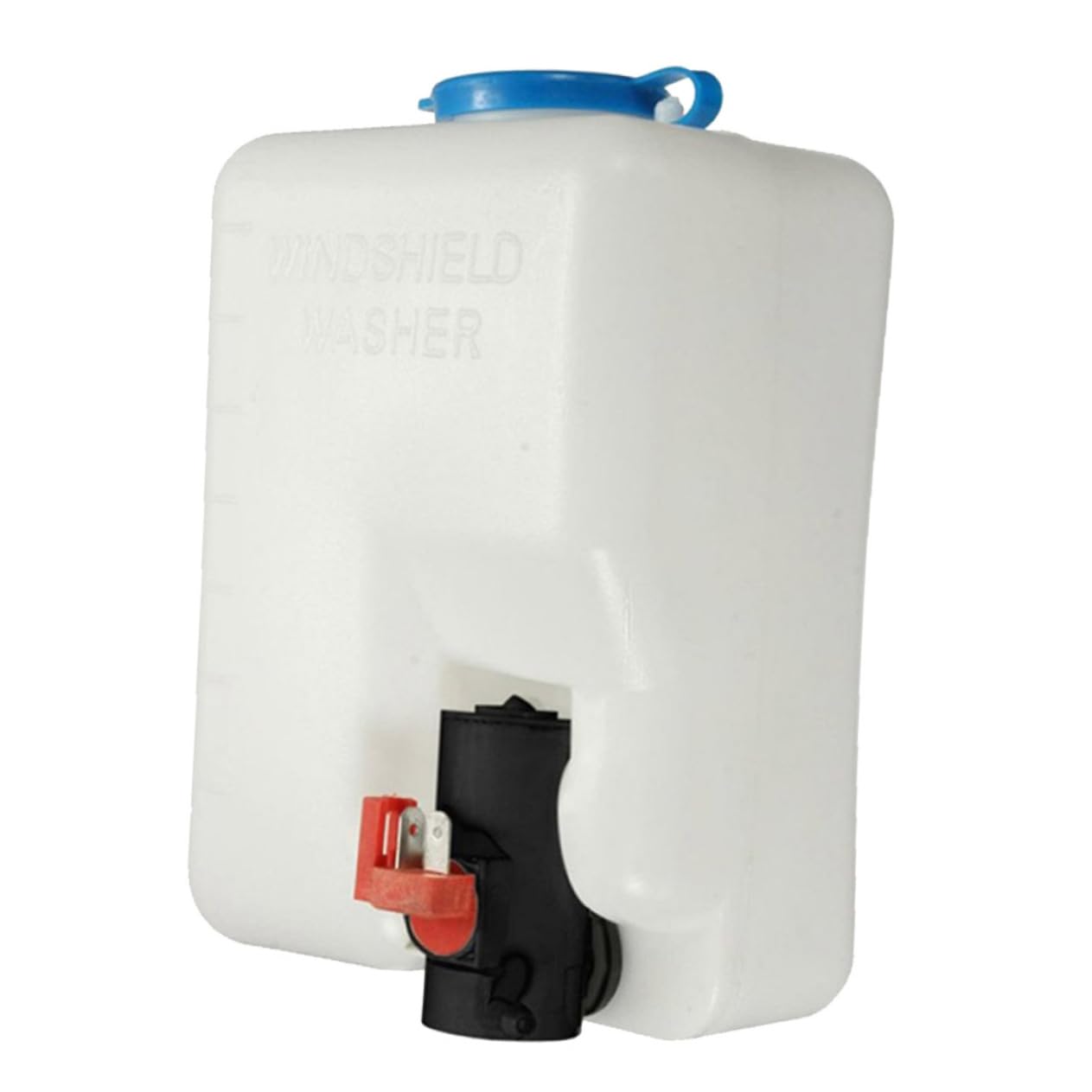 Depósito de Líquido Lavaparabrisas 1, 5l Negro Kit de Plástico | Remolque y Vehículo Todoterreno, Incluye Manguera de 1, 5m, Boquillas y Fijaciones de Cableado