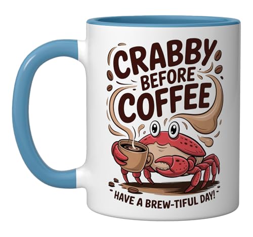 Taza de cerámica azul/blanca para amantes del café miniatura 1