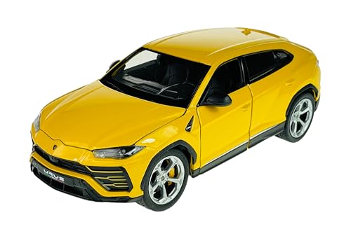 DROMADER Welly Modelo Coche Compatible con Lamborghini Urus SUV Amarillo 2017 1/24 Modelo Metal Coche Die Cast Nuevo en Caja