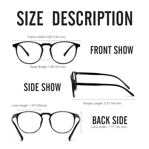 Image of 2 Pack Blue Light Glasses For Woman /Men Blue Retro Round Light Blocking Glasses