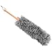 STOBAZA Microfiber Duster Washable Hand Duster for Cleaning Handheld Dust Removal Tool with Wooden Handle for Household Cleaning Home Office Grey