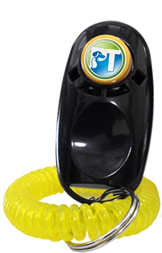 E-Collar ET-800-1 Mile Rechargeable Remote Waterproof Trainer - Static, Vibration and Sound Stimulation Collar with PetsTEK Dog Training Clicker