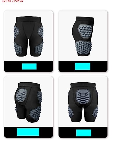 Jellybro Padded Compression Shorts for Kids YouthBoys Girls Padded Football Protective Shorts for Ski Paintball Baseball Rugby Hockey Soccer Skating Black