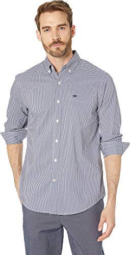 Dockers Men's Classic Fit Long Sleeve Signature Comfort Flex Shirt (Standard and Big & Tall), Medieval Blue Plaid, Large