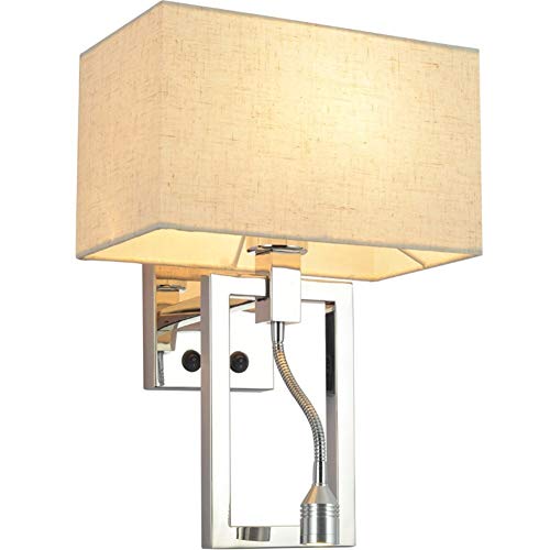 Applique murale minimaliste acier inoxydable lampe de chevet lecture et allée hôtel