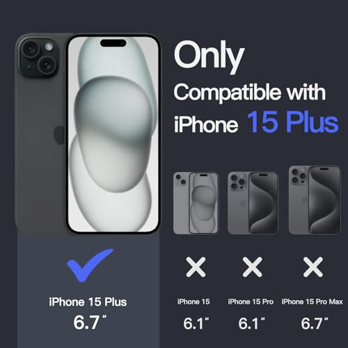 Image of JETech Cover Case for iPhone 15 Plus 6.7-Inch, Non-Yellowing Shockproof Phone Bumper Cover, Anti-Scratch Clear Back (Black)