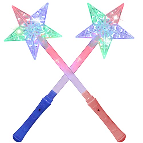 Chalyna 2 Varitas de Estrella de Iluminación Varitas LED de Princesa Varita Mágica Varita...