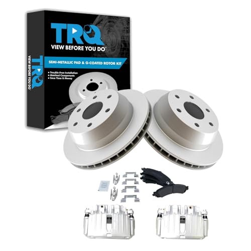 Image of TRQ Rear Brake Pad & Rotor Kit Compatible with 02-06 Cadillac 00-06 Chevrolet GMC