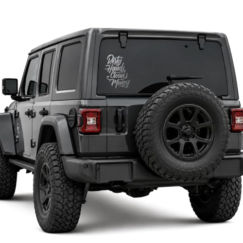 Image of GRITKULTURE Dirty-Hands-Clean-Money Decal Sticker for Vehicle Truck Bumper Cars Window Wall Mirror Decoration (Metallic Grey)