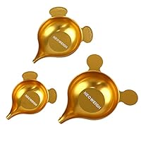 Pulverpfannen zum Nachladen, Skalierpfanne, schmaler Auslauf, Aluminiumpfanne mit Skala, Pulver- und Flüssigkeitsmessschale, Pfanne für Pulverspender, Wiegen von Geschirr, Metallgewichten (3 Stück)